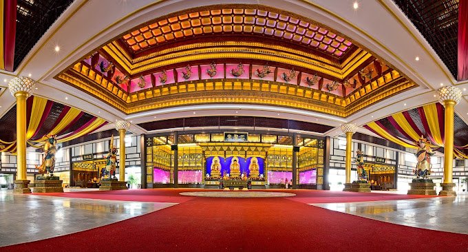 Grand ceremonial hall interior at Nirvana Semenyih