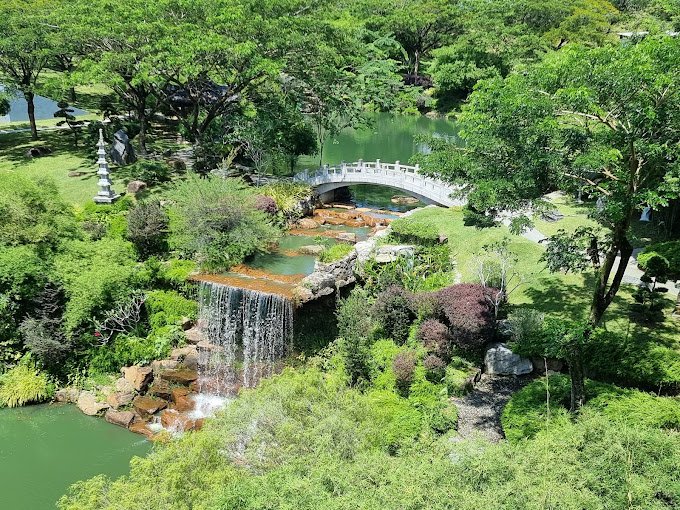 Waterfall garden and stone bridge within Nirvana Semenyih